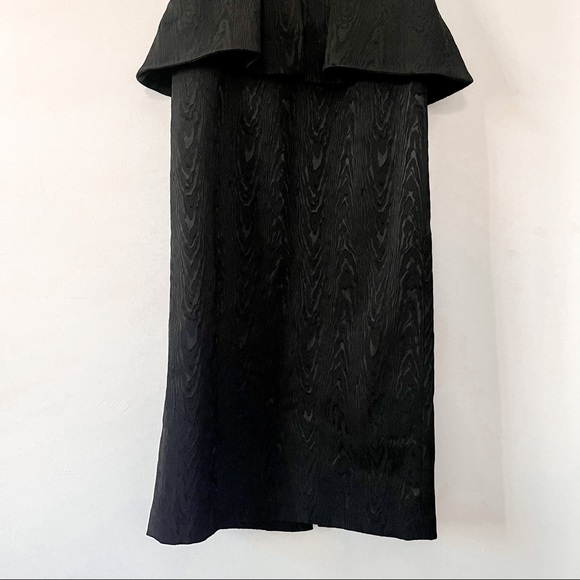 NWT Veronica Beard Allyson Black Strapless Jacquard Peplum Midi Dress Size 2 - Picture 9 of 13